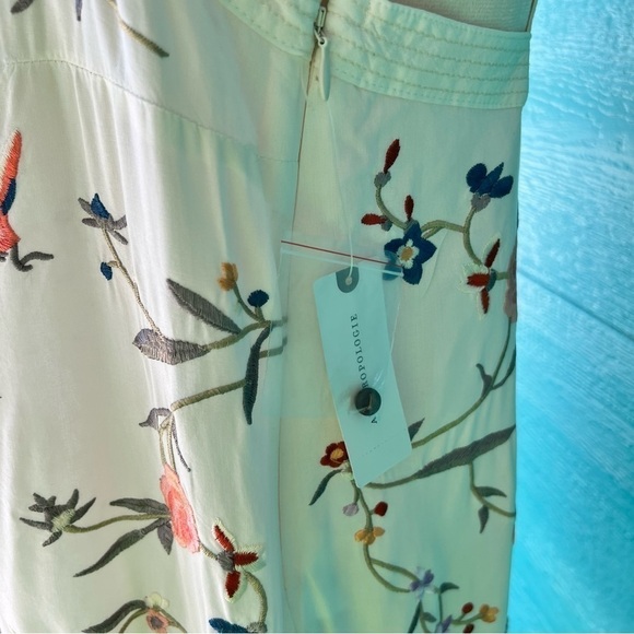 ANTHROPOLOGIE EMBROIDERED BIRDS FUN FLORAL PRINT FRINGE GATSBY HALTER STYLE … - Picture 12 of 14